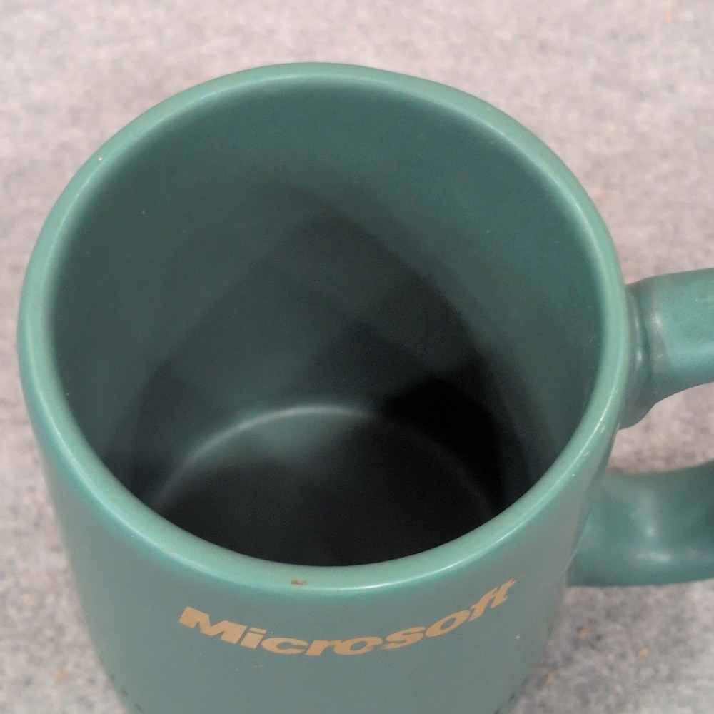 Vintage Microsoft Executive Briefing Center Coffee Mug Teal Made in USA Ceramic - Picture 3 of 5